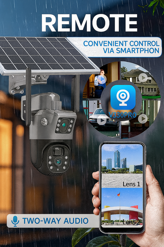 Solar 4G Security Camera with SIM Slot – Wireless, Dual-Lens & Night Vision
