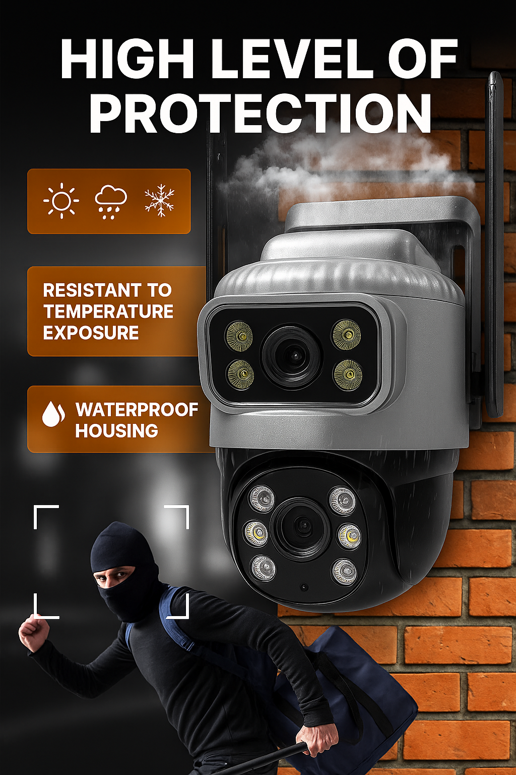 Wireless Outdoor Security Camera with Night Vision