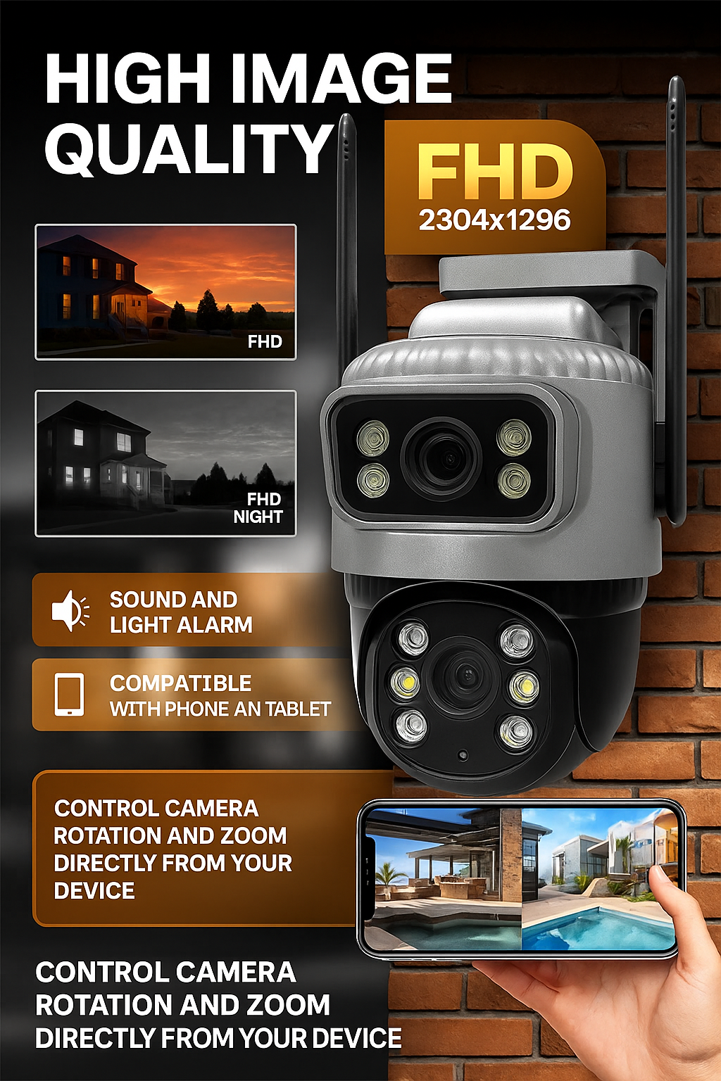 Wireless Outdoor Security Camera with Night Vision