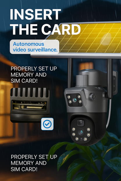 Solar 4G Security Camera with SIM Slot – Wireless, Dual-Lens & Night Vision